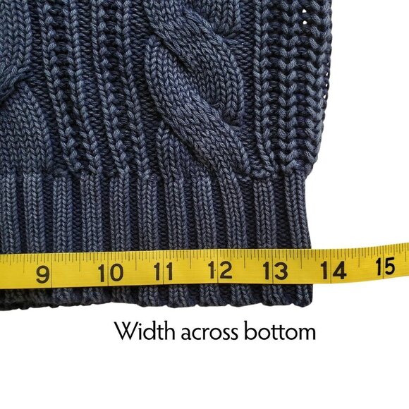 American Eagle Crochet Knit Cropped Tank Navy Blue Size M - Picture 10 of 11